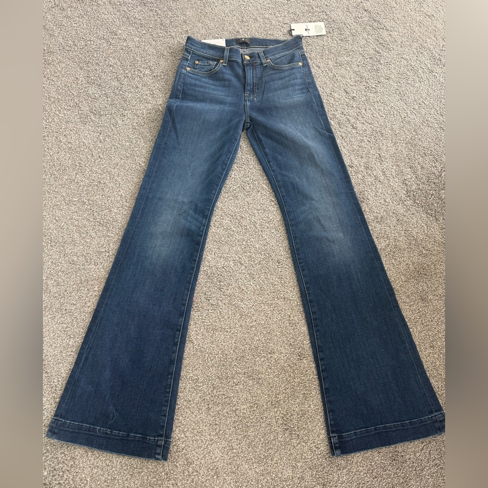 7 For All Mankind Dark Blue Flare Jeans